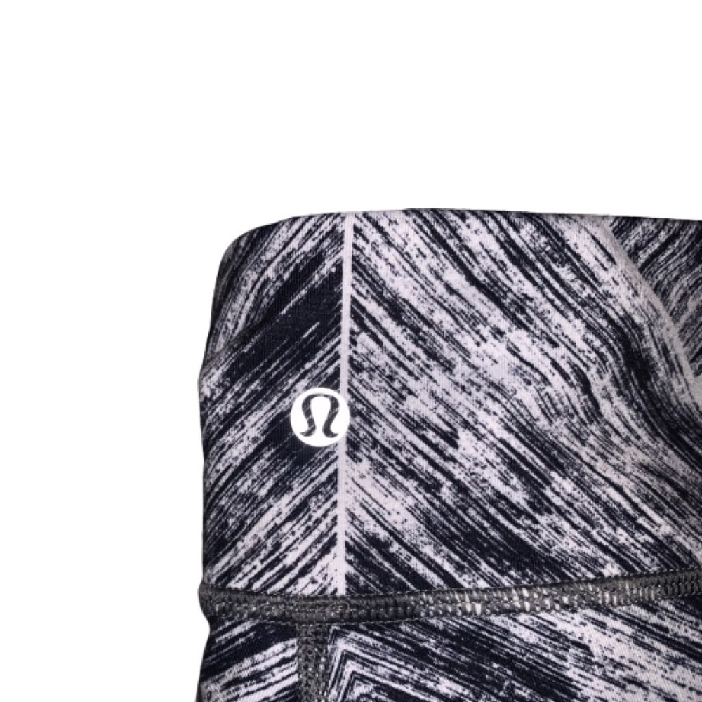 Lululemon Wunder Under Black White Crop Leggings - Picture 10 of 16